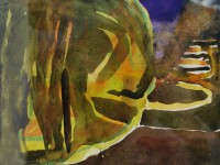 Originálny obraz ,akvarel, Rovnováha / abstrakt/